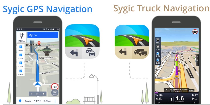 Sygic Center | Differences between Sygic GPS Navigation and Sygic GPS Truck & Caravan Navigation