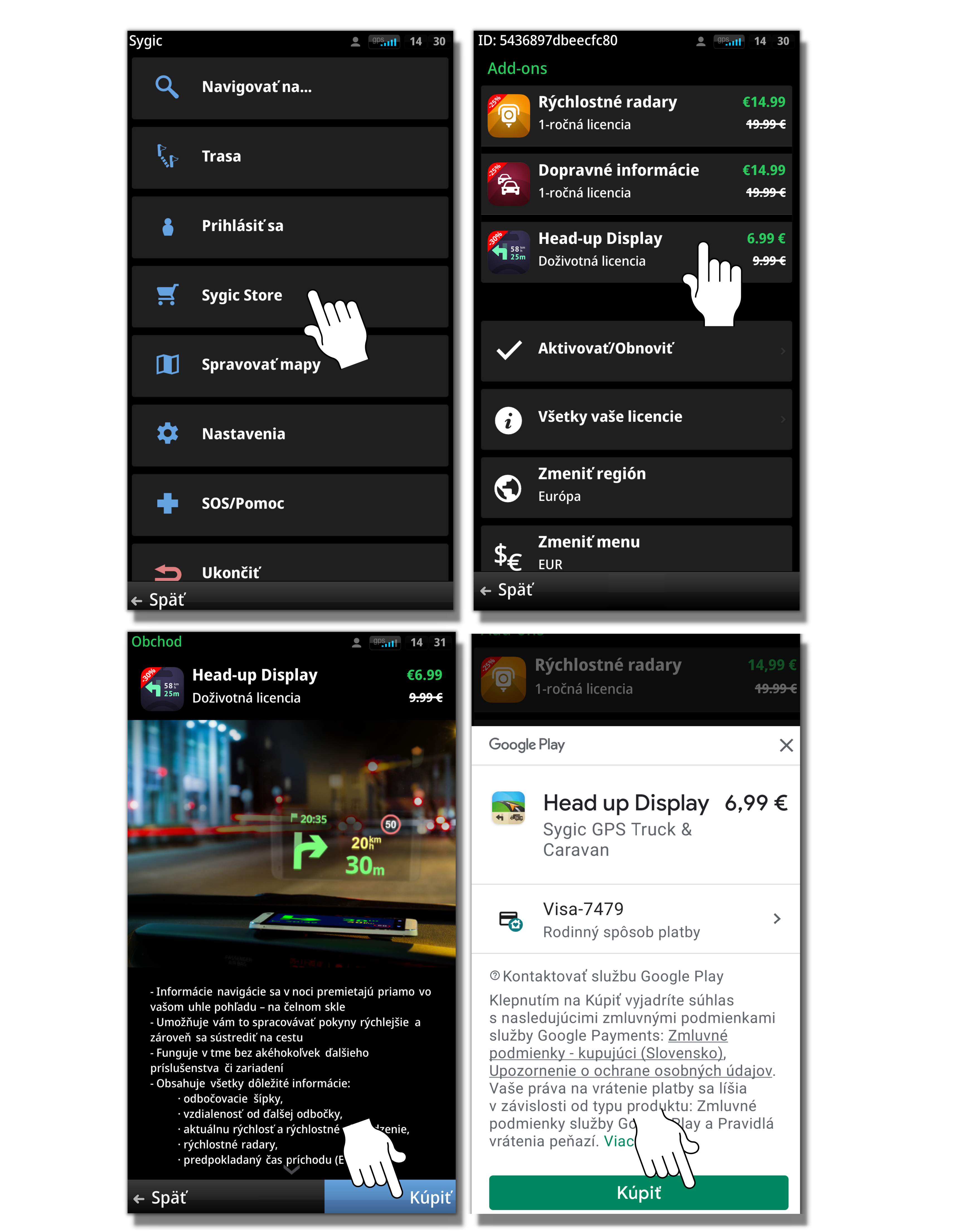 Head-up Display - Sygic GPS Navigation